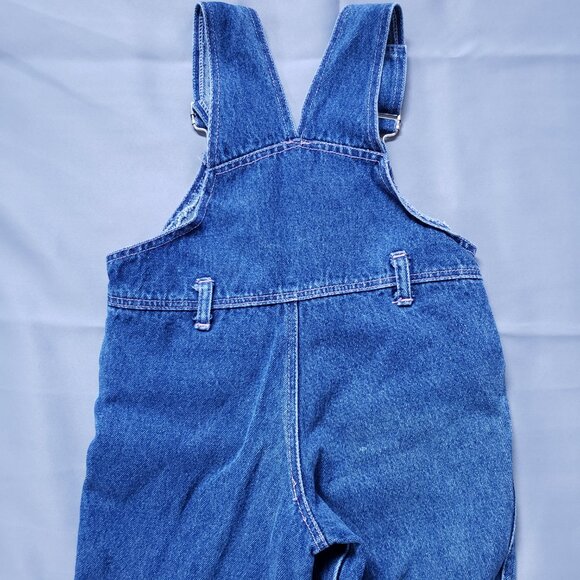 Rare Vintage Y2K Overalls Blue Denim Pink Fur Trim Baby Girls 18 Mo Poodle Dog - Picture 9 of 9